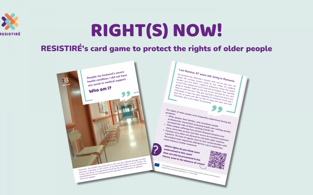 “Right(s) now!”: RESISTIRÉ releases a game to protect older people’s rights